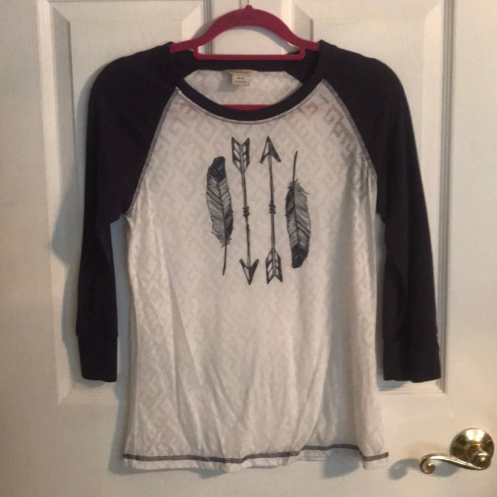 Ariat 3/4 sleeve feather/arrow burnout